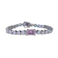 wholesale Sterling Silver 6*8mm Icy Cut Pink Diamond Bracelet, Simple, Stylish, and Trendy, Hot Seller in Europe and America for by Zhuozhifan-0-4
