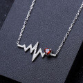 wholesale 925 Sterling Silver Fashionable and Versatile Natural Topaz Crystal Garnet Heartbeat Miracle Necklace-0-1