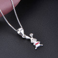 wholesale S925 Sterling Silver Ladies' Fashion New Creative Rogue Bunny Pendant Minimalist Drip Enamel Jewelry Wholesale-0-1