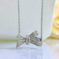 wholesale 925 silver new jewelry butterfly bow pendant stylish personality necklace luxury ins fashion-0-1