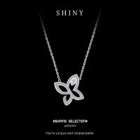 Sterling Silver 2025 Phantom Butterfly Openwork Diamond Accent Minimalist Pendant Necklace-S925 Sterling Silver + Zircon YAD-0086B 925 Silver