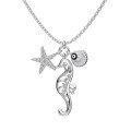 wholesale S925 Sterling Silver INS Style Women's Necklace Evil Eye Seahorse Hand Design Fashion High-End Collarbone Chain-0-7