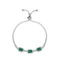 wholesale S925 Sterling Silver with Diamond European and American New Light Luxury Vintage Cultivated Emerald Bracelet, Cross-Border Exclusive-0-4