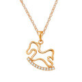 925 Sterling Silver Small Wooden Horse Necklace, 2025 New Women's Summer Pendant-0-0