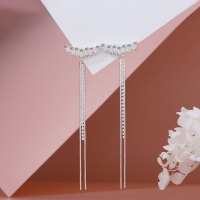 wholesale Metal cross earrings for women, small and unique design, trendy and slimming tassel ear thread, luxurious and elegant, hundreds of ear accessories-xb1376-silver