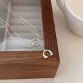 wholesale S925 Sterling Silver OU-shaped Double Layer Necklace for Women, Small and Fashionable, Minimalist Luxury, Cold-toned Style, Collarbone Chain, High-end Feel, Japanese and Korean-0-4