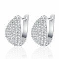 wholesale S925 Sterling Silver Full Moissanite Pear Drop Earrings, Minimalist High-End Studs, European and American Fashion Jewelry-0-4