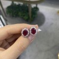 wholesale 925 Silver Cultivated Ruby Pendant with Diamond Necklace for Women, Ins Live Streaming 2025-0-5