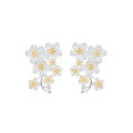 wholesale S925 Sterling Silver Pastoral Style Fresh and Simple Versatile Plum Blossom Earrings, Exquisite and Unique Light Luxury Ear Studs-0-4