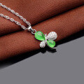 wholesale S925 Silver Sweet Cat's Eye Stone Pendant Dragonfly Necklace for Women, Fashionable and Elegant Fresh Collarbone Chain Accessory-0-0