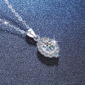 S925 Sterling Silver Moissanite Cultured Emerald Ruby Sapphire Vintage Necklace-0-4