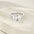 925 Silver Moissanite Mixed-Cut Ring, Fashion Jewelry, Cross-Border Wholesale-0-2