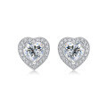 wholesale Metal S925 Sterling Silver Bonding Earrings Moissanite Heart Shape New Style Earrings Elegant Live Streaming Best Seller Bulk Stock Wholesale-0-5
