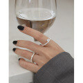 wholesale S925 Sterling Silver 299 Korean Version Women's Ring with Ins Design and Irregular Concave-Convex Texture-0-3