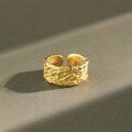 wholesale Metal S925 Silver European and American Crinkled Ring Ins Style Textured Vintage Adjustable Index Finger Ring-0-0