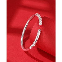 wholesale 999 Sterling Silver Solid Open-ended Bracelet for Men and Women, Golden Cudgel Bangle, Ruyi Jingu Bang-999 silver bracelet about 26.7 grams 999 silver
