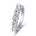 wholesale S925 Sterling Silver 05ct Round 5mm Eight Hearts and Eight Arrows 5A High Carbon Diamond Ring Engagement Ring for Women-0-5