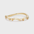 wholesale 9K gold Japanese-style same model spring new release, niche versatile irregular curve plain gold ring-0-5