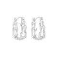 wholesale S925 sterling silver women's earrings with a new, niche, fashionable, and unique U-shaped design featuring irregular cutouts for an elegant and sophisticated look-0-6