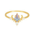 wholesale S925 silver gold-plated jewelry, new Alexander color-changing gemstone ring, palace luxury-0-4