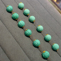 wholesale Gold-plated 925 silver with enamel, magnesite fret bead and lotus bead accessories for DIY semi-finished bracelet string decorations-Magnesite pattern