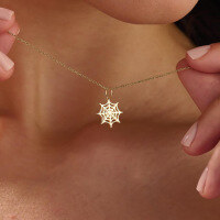 wholesale S925 Sterling Silver Red Elk Whole Body Small Spider Web Pendant Cross-Border Gift Versatile Necklace Fashion-BX0457-Gold 925 Silver