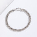wholesale S925 Sterling Silver European and American Style Personalized Fashion Domineering Cuban Chain Bracelet Unisex Elegant Whip Chain Cross-Border New Accessory-0-1