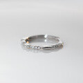 wholesale S925 Sterling Silver Fresh and Sweet Ins Style Niche Design Diamond-Inlaid Oval Spaced Ring R02788-0-2