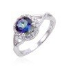 wholesale S925 Sterling Silver Vintage Natural Emerald Ring with Sapphire and Colored Gemstone Ring for Summer-0-2