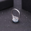 wholesale Fashionable natural topaz ring for women, lightweight luxury with a premium feel, S925 silver set with 10*10mm natural gemstone ring-0-3