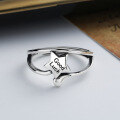 wholesale S925 Sterling Silver Korean Style English Letter Lucky Star Ring Creative Trendy Minimalist Fashion Index Finger Ring for Women-0-1