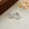 wholesale 999 Silver Ginkgo Leaf Earrings for Women, Small and Fresh, Fashionable and Versatile, Elegant and Exquisite, Suitable for Healing Ear Piercings-0-5