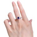 wholesale S925 Silver New ZHUO ZHI FAN Jewelry Commute Princess Style Oval Royal Blue 5*7mm Ring for Women, Fashionable and Minimalist-0-4