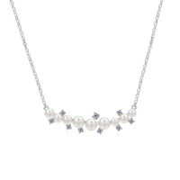 Sterling Silver Freshwater Pearl Necklace for Women, Minimalist and Elegant.-S925 sterling silver + freshwater pearl  925 silver