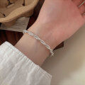 wholesale 925 Sterling Silver Elastic Beaded Wrap Bracelet for Women, Ins Niche Design, Minimalist and High-End Sense Hand Accessory-0-4