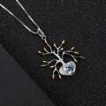 wholesale 925 Silver Designer High-End Natural Topaz Pendant, Tree of Life Design Series Necklace Pendant-0-2