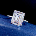 wholesale 925 Silver Moojing New 8*10 Simulated Emerald Cut Zircon Ring Rock Candy Diamond Princess Square-0-5