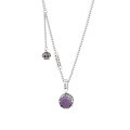wholesale S925 silver vintage antique cross crown necklace for women with inlaid purple gemstone pendant, a unique statement piece-0-4
