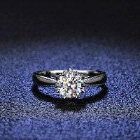 Silver Moissanite Ribbon Snowflake Ring-50 points (zircon)  15 yards