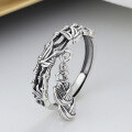 wholesale S925 Sterling Silver Retro Ethnic Style Rising Bamboo Shoot Tassel Pendant Ring with Classical Elegance-0-0