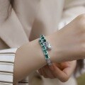 wholesale S925 Silver Cross-Border New Style Personalized Cultured Serpentine Cultured Gem Set Fashionable Snake-Shaped Bracelet for Women-0-3