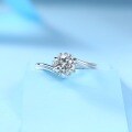 925 Silver Moissanite Twist Shank Star Band-0-2