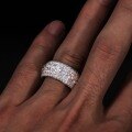 wholesale S925 Sterling Silver Full Pavé Moissanite Hip Hop Ring for Men, Cross-border Best Seller-0-1