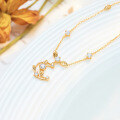 wholesale S925 Silver Japanese Minimalist Fresh and Gentle Hollow Leaf Woven Moon Necklace Wholesale Jewelry-0-2