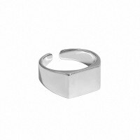 wholesale S925 Sterling Silver Minimalist Versatile High-Shine Finish Open Adjustable Ring for Women, Korean Version INS Niche Design-Platinum [No. 14/Adjustable] Opening adjustable