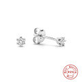 wholesale S925 Sterling Silver Geometric Square Super Sparkling Diamond Stud Earrings-0-11