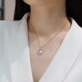 wholesale S925 Silver Cross-Border Moissanite Necklace for Women, Fashionable and Unique Heart-Shaped Collarbone Chain, Tarnish-Resistant, Light Luxury High-End Product-0-3