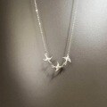 wholesale S925 Sterling Silver Robin Small Swallow Necklace Bird Flock Collarbone Chain Women Simple and Elegant Flying Bird Graceful Necklace-0-0