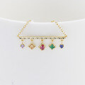 wholesale S925 silver gold-plated Japanese niche design retro-style colorful collarbone necklace for autumn new arrivals-0-1