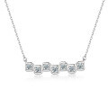 wholesale 925 Silver Women's Jewelry Set Three-Piece Suite Single Row Diamond Ring Pure Silver Necklace-0-7